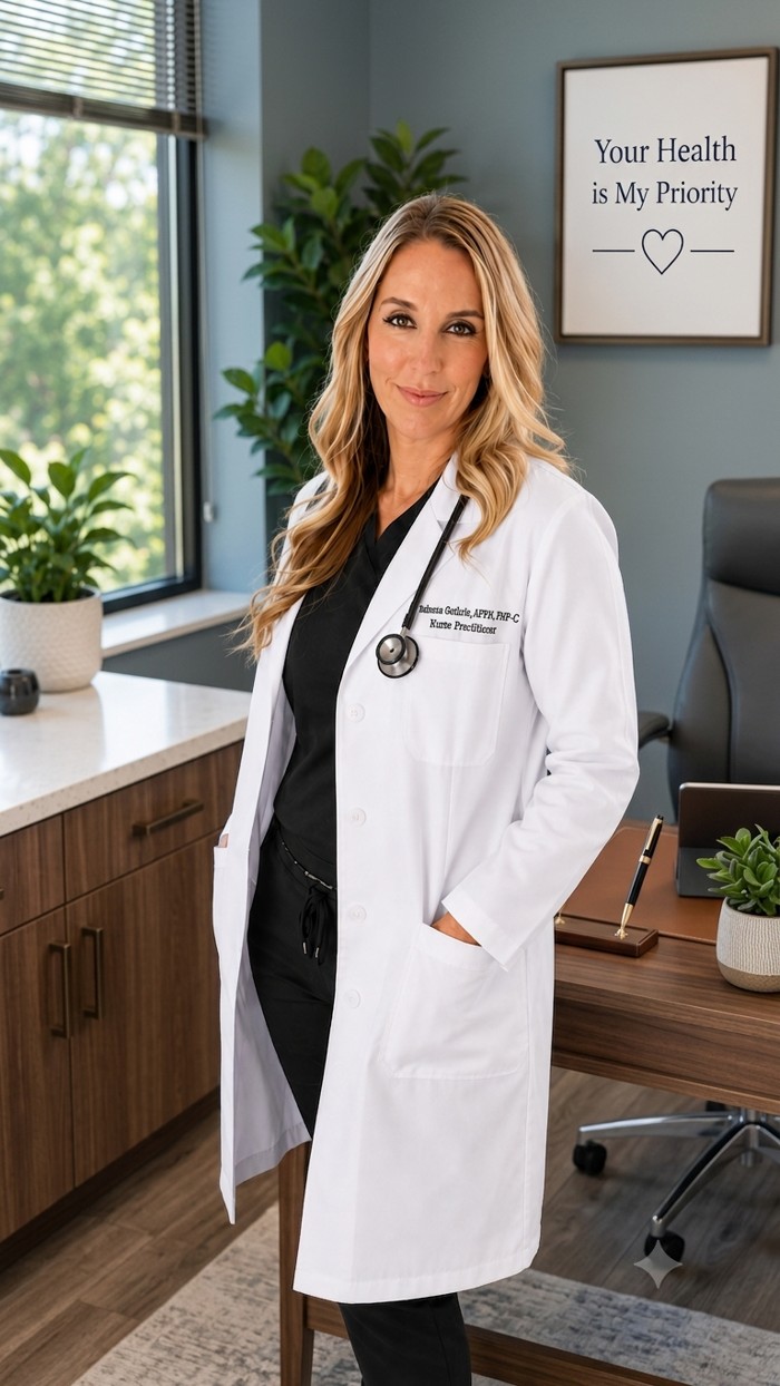 Rebecca Guthrie, FNP-BC in her office